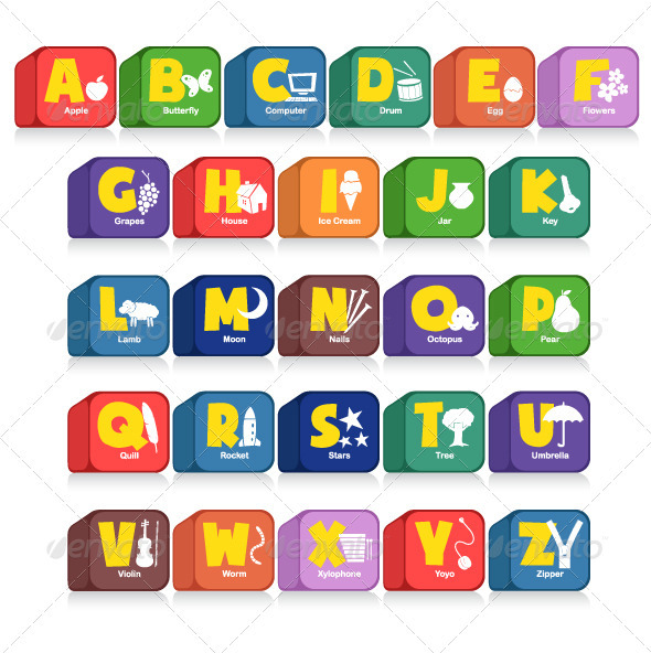 alphabet letter cubes